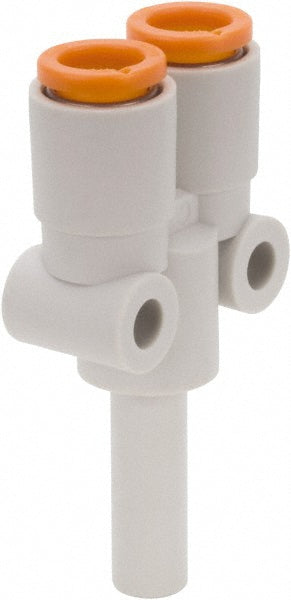 SMC Pneumatics KQ2U07-99A Push-to-Connect Push-to-Connect Fitting Plug-In Y, 1/4" OD