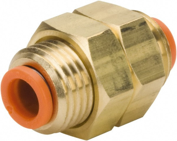 SMC Pneumatics KQ2E05-00A Push-to-Connect Push-to-Connect Fitting Bulkhead Union, 9/16-18 Thread, UNF, 3/16" OD