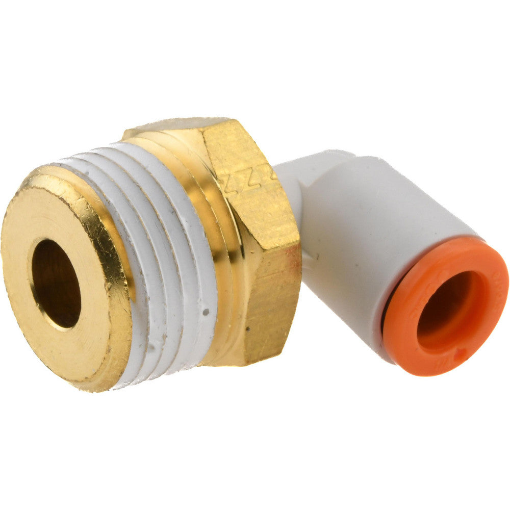 SMC Pneumatics KQ2L07-36AS Push-to-Connect Push-to-Connect Fitting Elbow, NPT, 1/4" OD