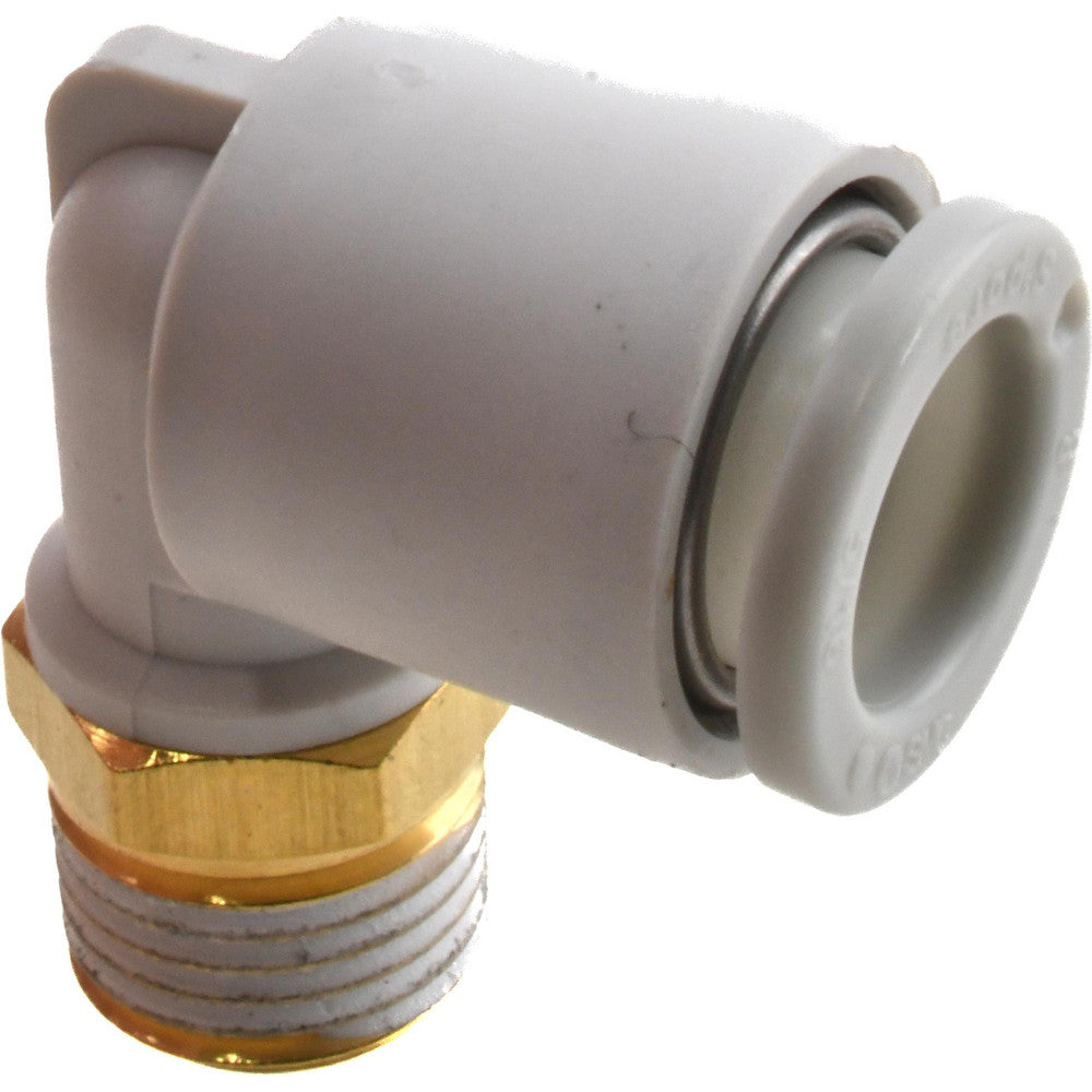 SMC Pneumatics KQ2L08-01AS Push-to-Connect Push-to-Connect Fitting Elbow, BSPT, 8.00 mm OD