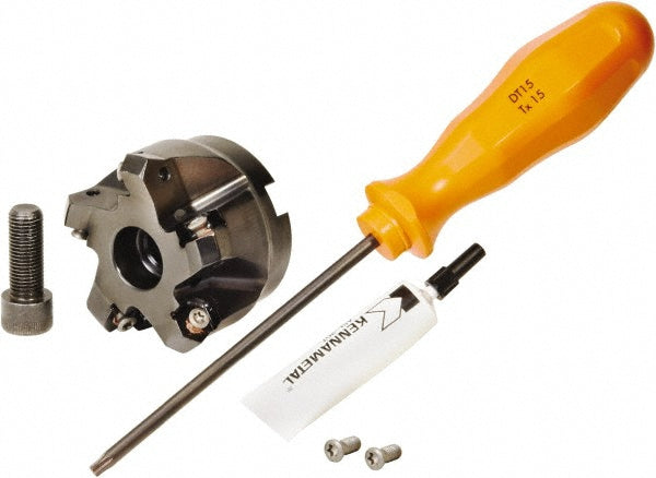 Kennametal 4130429 2" Cut Diam, 3/4" Arbor Hole, 3.23mm Max Depth of Cut, 45° Indexable Chamfer & Angle Face Mill