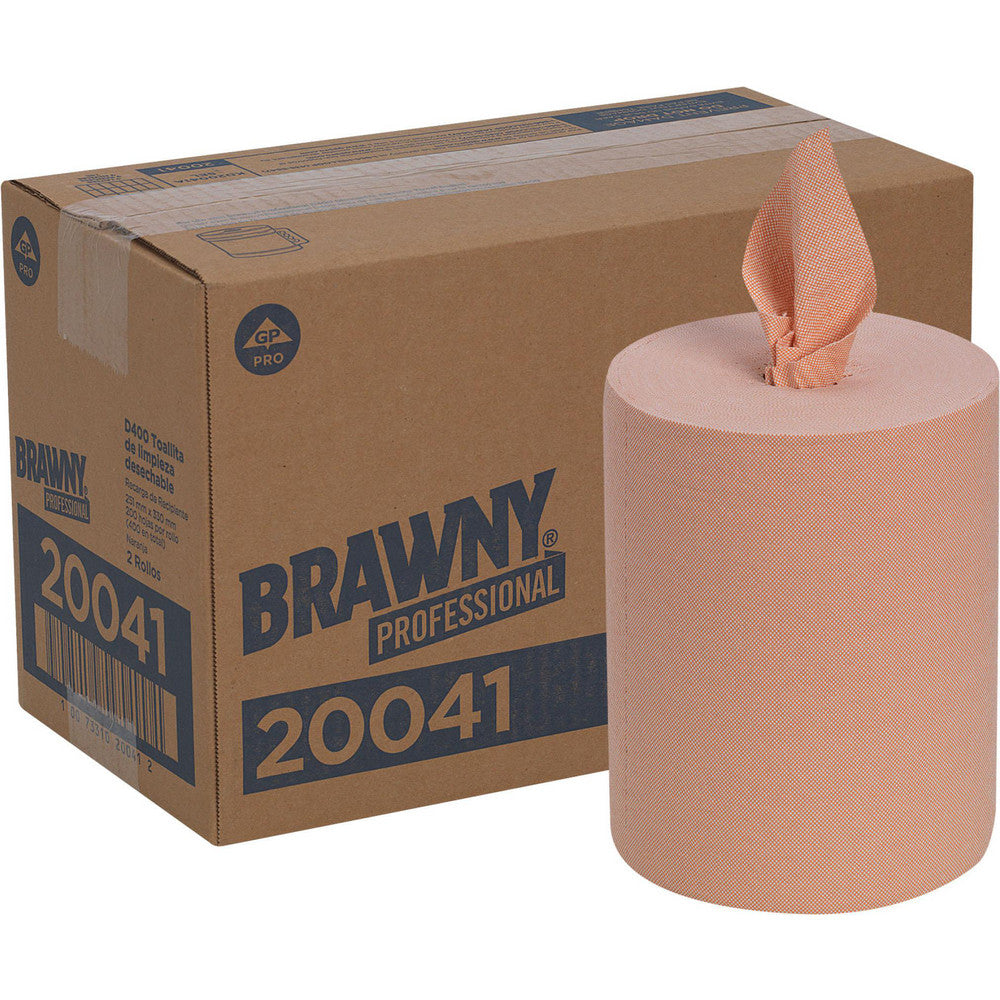 Brawny Professional 20041 D400 Disposable Cleaning Towels, Refill For Centerpull Bucket 20040", Orange