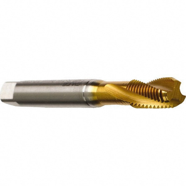 Emuge BU451400.5033 Spiral Flute Tap #0-80, UNF, 2 Flute, Modified Bottoming, 2B Class of Fit, Cobalt, TiN Finish