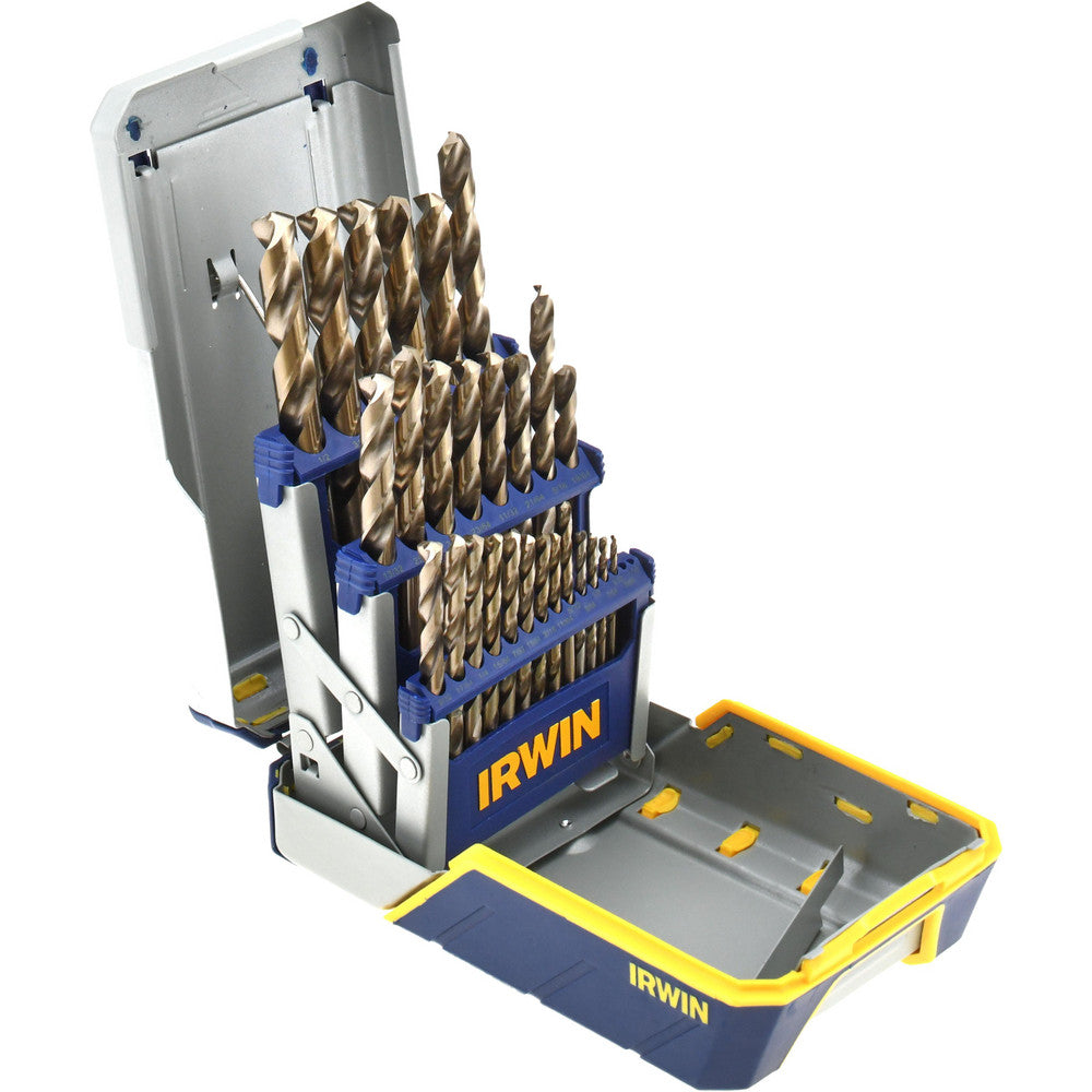 Irwin 3018002B Drill Bit Set Jobber Length Drill Bits, 29 Pc, 0.0625" to 0.5" Drill Bit Size, 135 °, Cobalt
