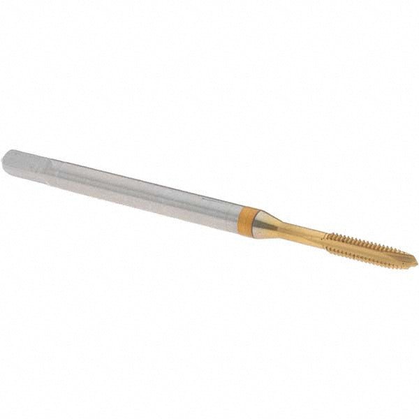 Guhring 9057360020000 Spiral Point Tap M2 x 0.4, Metric Fine, 3 Flutes, Plug, 6H, Powdered Metal, TiN Finish