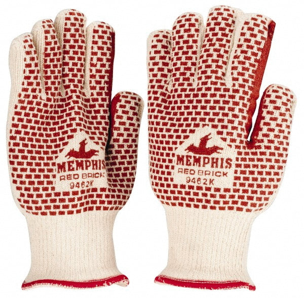 MCR Safety 9462K Cut & Abrasion-Resistant Gloves Red Brick 9462K, ANSI Cut A3, ANSI Puncture 0, Nitrile, Terrycloth