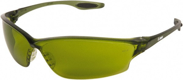 MCR Safety LW2120 Safety Glasses Scratch-Resistant, Polycarbonate, Green Lenses, Full-Framed