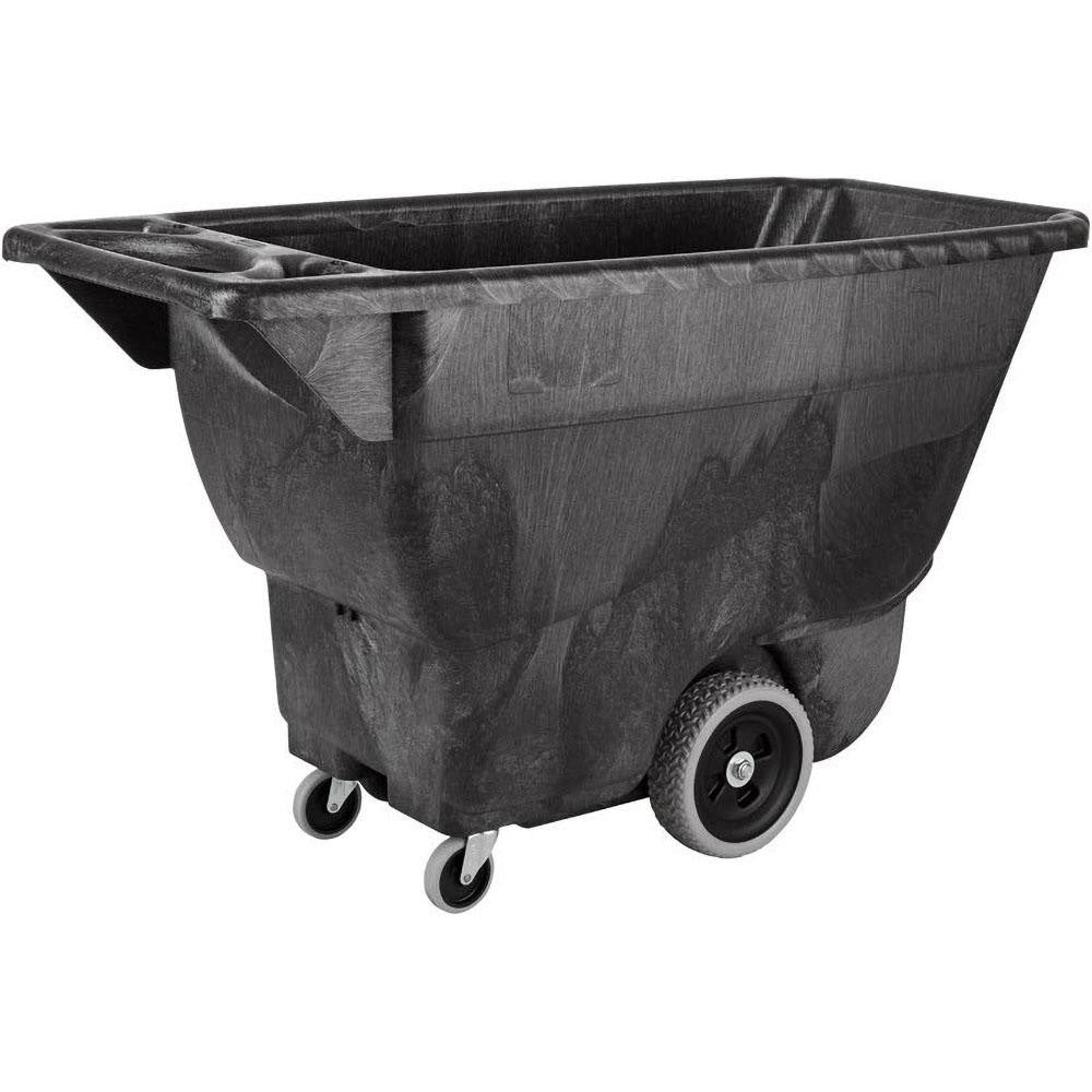 Rubbermaid FG9T1300BLA Tilt Dump Truck/Trash Cart/Garbage Collection/Recycling, 450 lbs 1/2 Cubic Yard Heavy Load Capacity with Wheels, Black