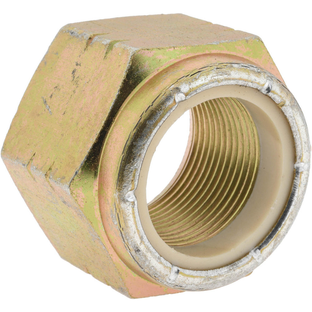 Value Collection B52001631 Hex Lock Nut Insert Lock, Nylon Insert, 1-3/8-12, Grade 8 Steel, Yellow Zinc Dichromate Finish
