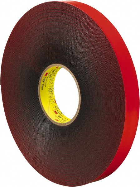 3M 7000123924 Gray Double-Sided Acrylic Foam Tape 1" Wide, 36 yd Long, 45 mil Thick, Acrylic Adhesive