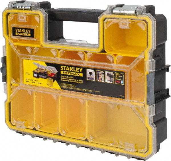 Stanley FMST14820 10 Compartment Clear, Black, Yellow Small Parts Deep Storage Box