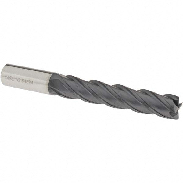 OSG VG441-5012 Square End Mill 1/2'' Dia, 2-1/2'' LOC, 1/2'' Shank Dia, 4'' OAL, 4 Flutes, Solid Carbide