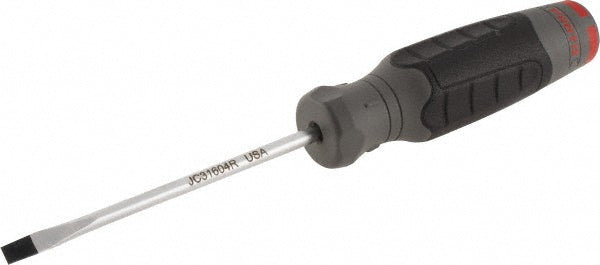 Proto JC31604RF Slotted Screwdriver 3/16" Width, 8" OAL, 4" Blade Length