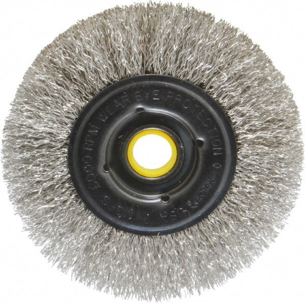 Osborn 0002111100 Wheel Brush 4" Wheel Dia, 5/8" Face Width, 0.0100" Wire Dia, Crimped