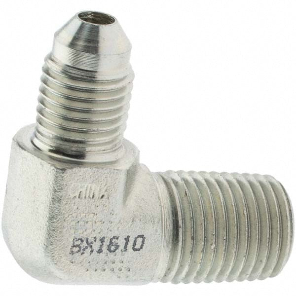 Brennan 10326 Steel Flared Tube 90 ° Elbow 1/4" Tube OD, 7/16-20 x 1/4-18 Thread, 37 ° Flared Angle