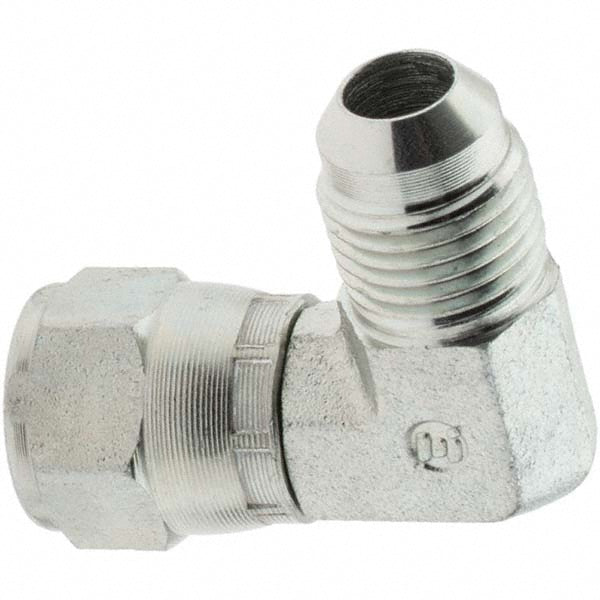 Brennan 10612 Steel Flared Tube Swivel 90 ° Elbow 3/8" Tube OD, 9/16-18 x 9/16-18 Thread, 37 ° Flared Angle