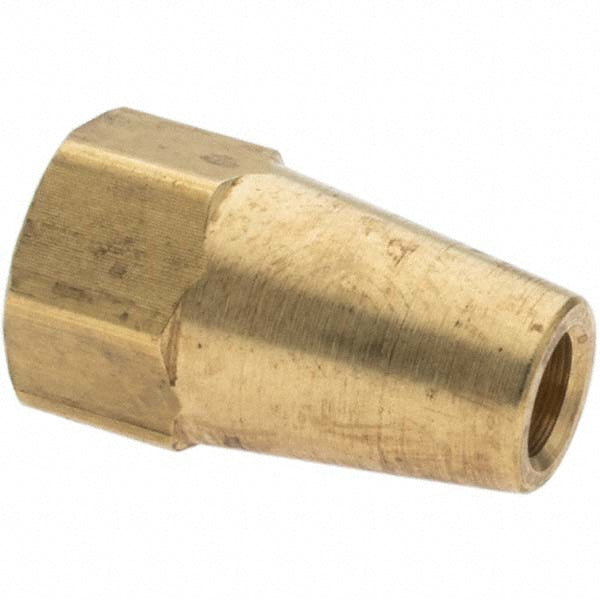 Parker 11001 Brass Flared Tube Long Nut 3/16" Tube OD, 3/8-24 Thread, 45 ° Flared Angle