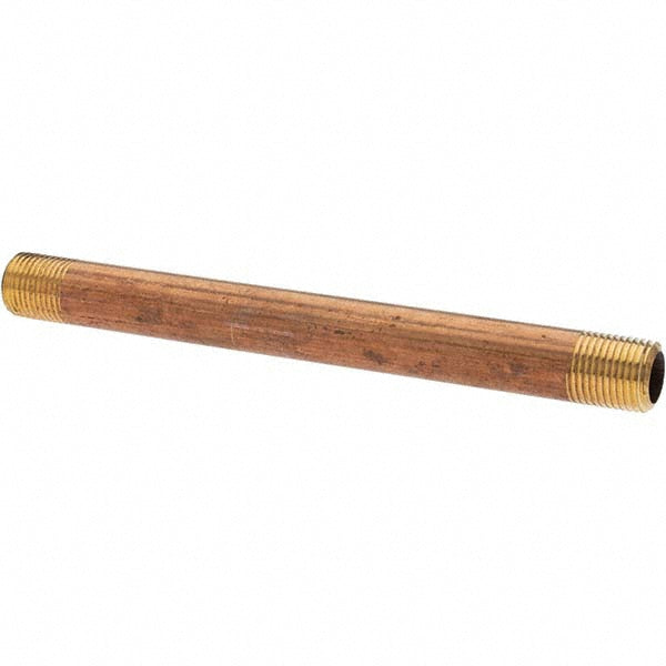 Anderson Metals -11099-5 Brass Pipe Nipple Threaded on Both Ends, 4" OAL, NPT