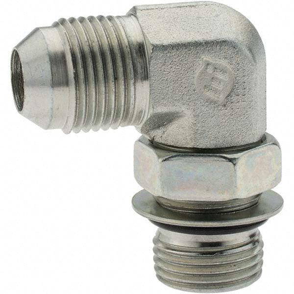Brennan 10576 Steel Flared Tube Male Elbow 1/2" Tube OD, 3/4-16 x 3/4-16 Thread, 37 ° Flared Angle