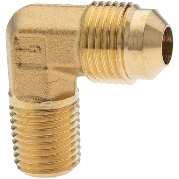 Parker 11027 Brass Flared Tube Male Elbow 3/8" Tube OD, 1/4-18 Thread, 45 ° Flared Angle