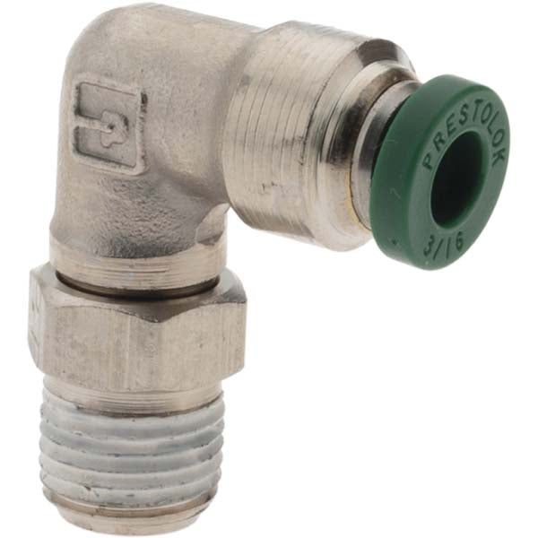 Parker 12542 Push-To-Connect Tube to Male & Tube to Male NPT Tube Fitting 90 ° Male Elbow, 1/8" Thread, 3/16" OD