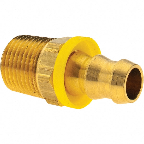 Anderson Metals 11712-1 Barbed Push-On Hose Male Connector 1/2" NPT, Brass