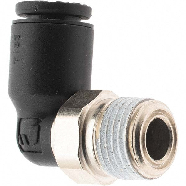Parker B10468 Push-To-Connect Tube to Male & Tube to Male NPT Tube Fitting Male Elbow, 1/8" Thread