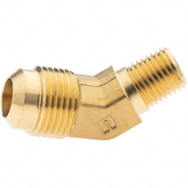Parker 730022 Brass Flared Tube 45 ° Elbow 1/2" Tube OD, 1/4-18 Thread, 45 ° Flared Angle