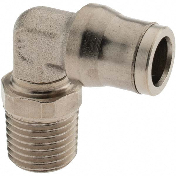 Parker 36090813 Push-To-Connect Tube to Male & Tube to Male BSPT Tube Fitting Male Elbow, 1/4" Thread