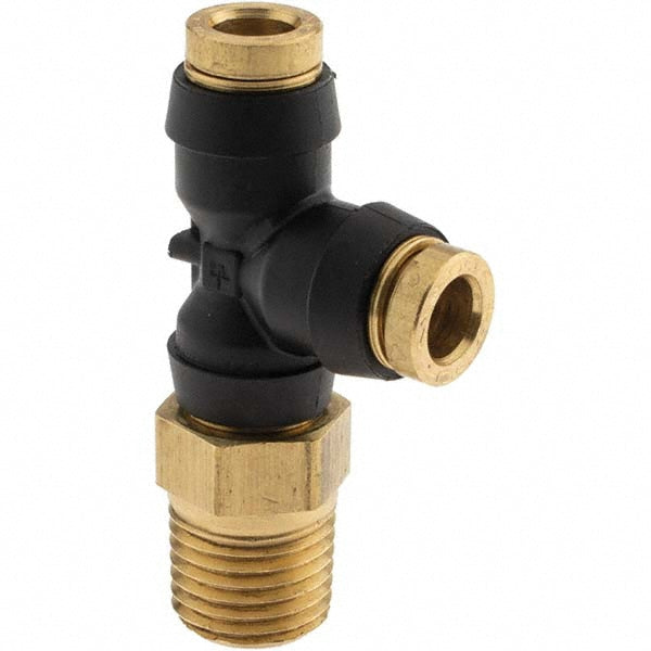 Parker PF-00073 Push-To-Connect Tube to Male & Tube to Male NPT Tube Fitting 1/4" Thread, 1/4" OD