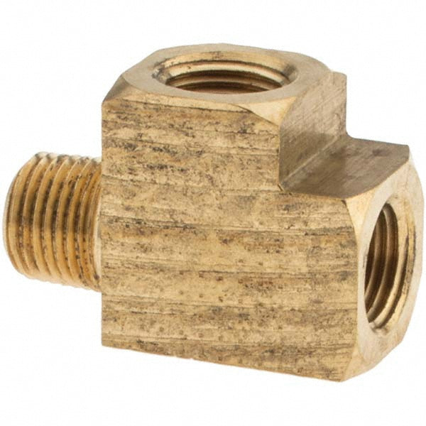 Parker MP11149 Industrial Pipe Street Tee 1/8" Female Thread, 1/8" Male Thread, MNPTF x FNPTF