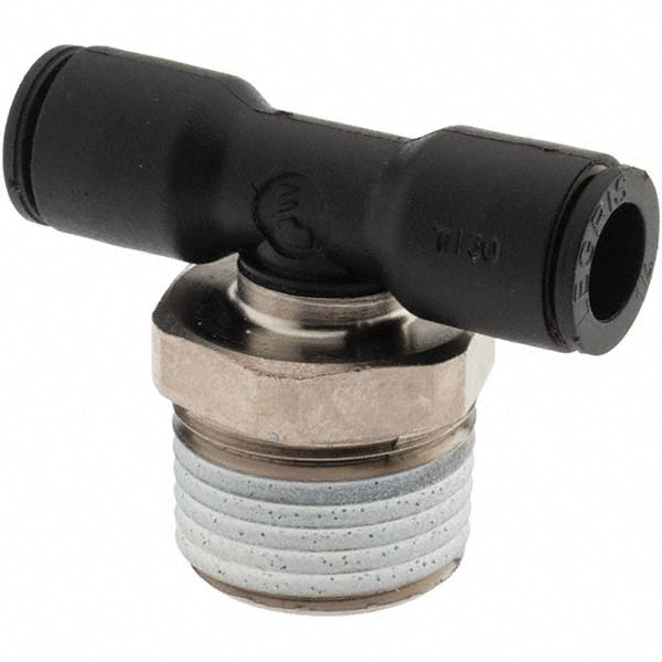 Parker LG1021 Push-To-Connect Tube Fitting Male Branch Tee, 3/8" Thread, 1/4" OD