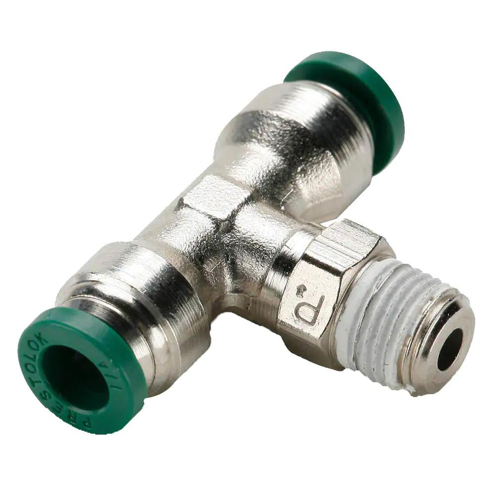 Parker KP82646 Push-To-Connect Tube to Male & Tube to Male NPT Tube Fitting Swivel Male Branch Tee, 1/2" Thread, 1/2" OD