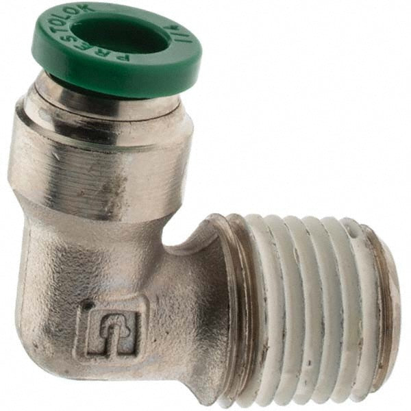 Parker KP80488 Push-To-Connect Tube to Male & Tube to Male NPT Tube Fitting 90 ° Male Elbow, 1/4" Thread, 1/4" OD