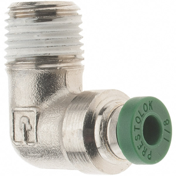 Parker KP80486 Push-To-Connect Tube to Male & Tube to Male NPT Tube Fitting 90 ° Male Elbow, 1/8" Thread, 1/8" OD
