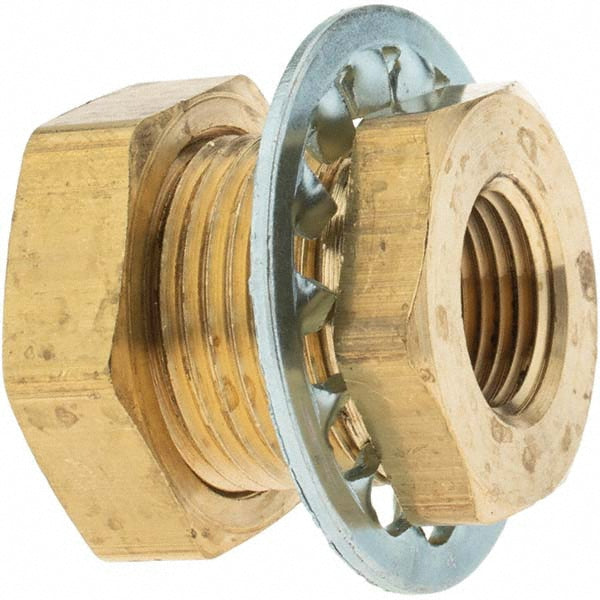 Parker KP25688 Industrial Pipe Anchor Coupling 3/8-18 Female Thread, 1-14 Male Thread, MNPTF x FNPTF