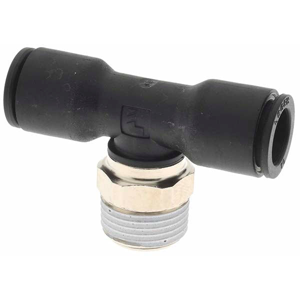 Parker KP23581 Push-To-Connect Tube to Male BSPT Tube Fitting Male Branch Tee, 3/8" Thread