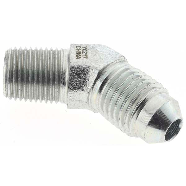 Value Collection 16228 Steel Flared Tube 45 ° Elbow 1/4" Tube OD, 7/16-20 x 1/8-27 Thread, 37 ° Flared Angle
