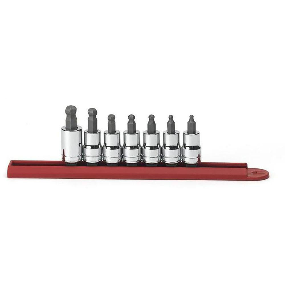 GEARWRENCH 80586 Hex Bit Socket Set 3/8" Drive, 7 Pc, 1/8 to 3/8" Hex