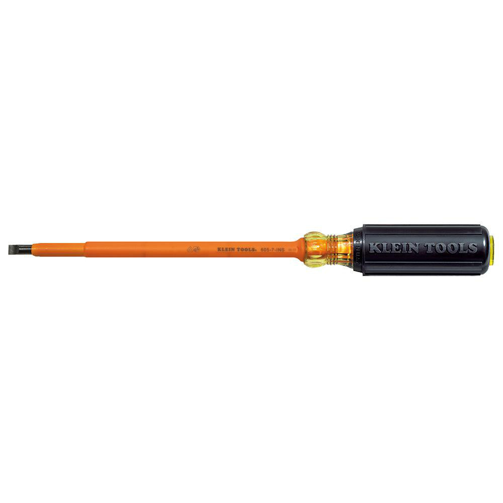 Klein Tools 605-7-INS Slotted Screwdriver 1/4" Width, 11-5/16" OAL, 7" Blade Length