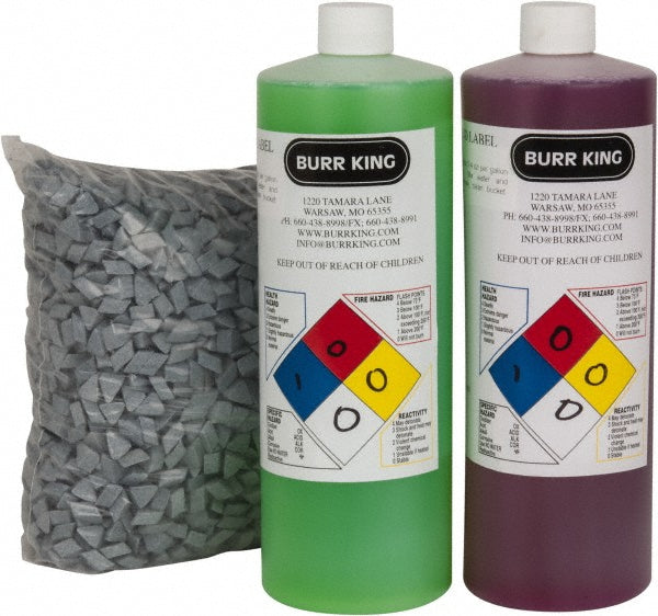 Burr King SK110 Triangle Tumbling Media Ceramic Carrier, Ceramic Abrasive, 0.38" Long