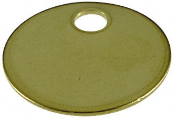 C.H. Hanson 41822 Pack of (100), 1" Dia, Round, Brass Blank Metal Tags