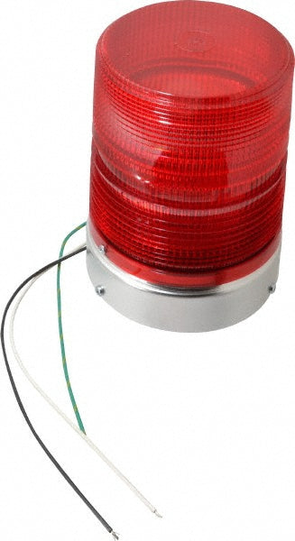 Federal Signal Corp 131ST-120R Single Flash Strobe Light Red, Pipe Mount, 120VAC