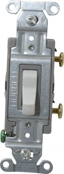 Hubbell Wiring Device-Kellems CS120W 1 Pole, 120 to 277 VAC, 20 Amp, Commercial Grade Toggle Wall Switch