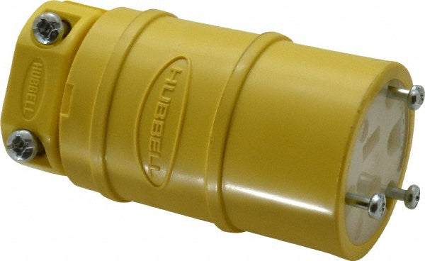 Hubbell Wiring Device-Kellems HBL1547 Straight Blade Connector Commercial, 5-15R, 125VAC, Yellow
