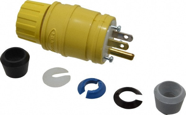 Hubbell Wiring Device-Kellems HBL14W47 Straight Blade Plug Commercial, 5-15P, 125VAC, Yellow