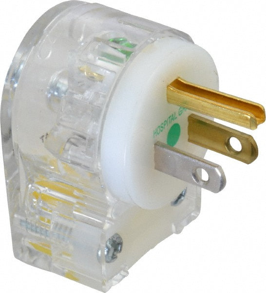 Hubbell Wiring Device-Kellems HBL8215CAT Straight Blade Plug Hospital, 5-15P, 125VAC, Clear