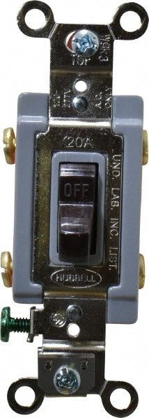 Hubbell Wiring Device-Kellems HBL1222 2 Pole, 120 to 277 VAC, 20 Amp, Industrial Grade Toggle Wall Switch