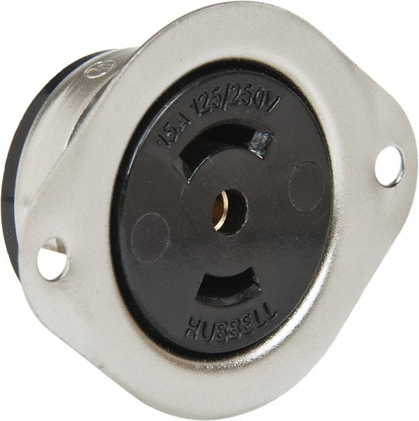 Hubbell Wiring Device-Kellems HBL7487 125/250 VAC, 15 Amp, ML-3R NEMA, Ungrounded Receptacle