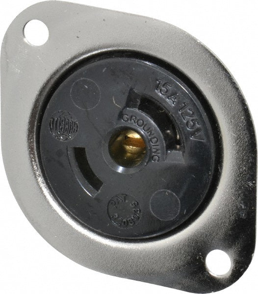 Hubbell Wiring Device-Kellems HBL7596 125 VAC, 15 Amp, ML-2R NEMA, Self Grounding Receptacle
